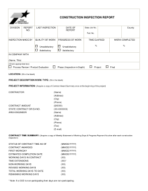 Free Download PDF Books, Construction Inspection Report Form Template