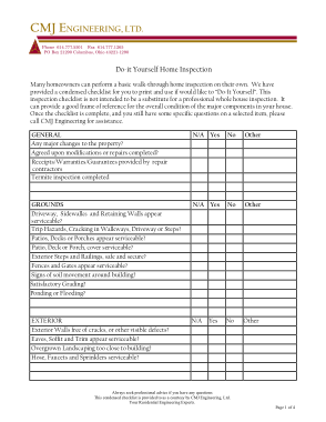 Free Download PDF Books, DIY Home Inspection Checklist Form Template