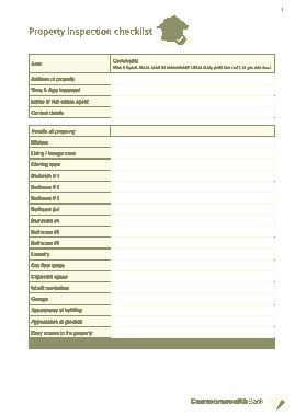Free Download PDF Books, Property Home Inspection Checklist Form Template
