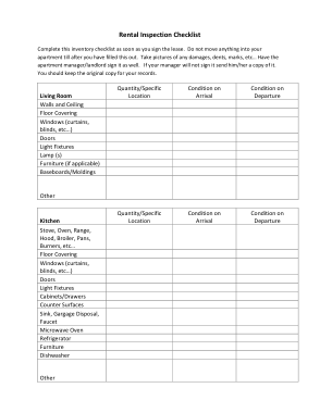 Free Download PDF Books, Rental Inspection Checklist Sample Form Template
