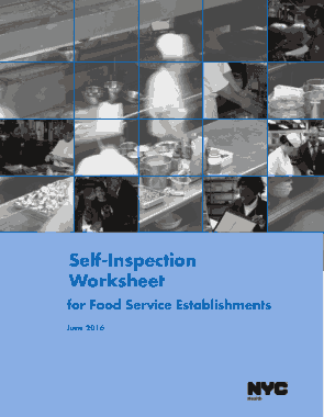 Free Download PDF Books, Self Inspection Worksheet for Food Service Establishments Form Template