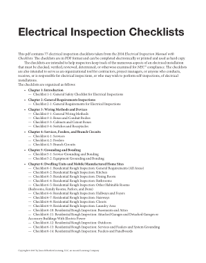 Free Download PDF Books, Simple Electrical Inspection Checklist Form Template