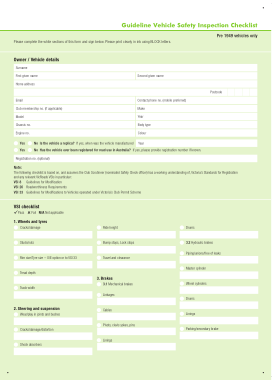 Free Download PDF Books, Guideline Vehicle Safety Inspection Checklist Form Template