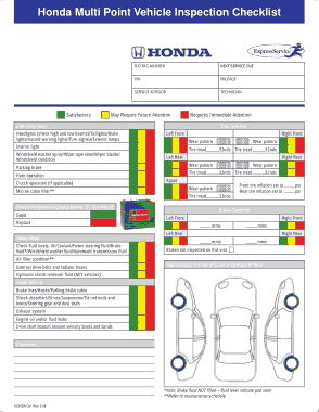 Free Download PDF Books, Honda Multipoint Vehicle Inspection Checklist Form Template