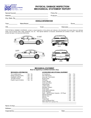 Free Download PDF Books, Vehicle Damage Inspection Form Template