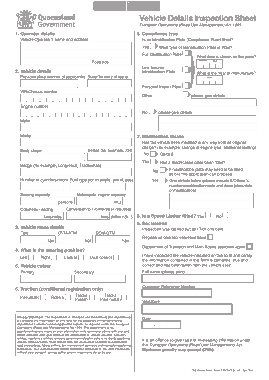 Free Download PDF Books, Vehicle Details Inspection Sheet Form Template
