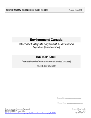 Free Download PDF Books, Internal Quality Management Audit Report Template