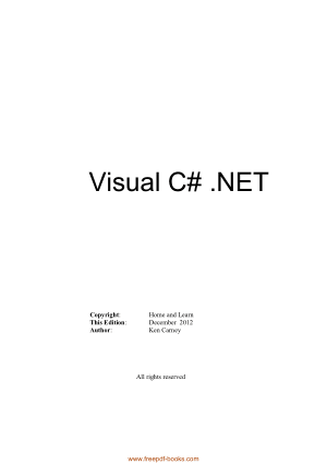 Free Download PDF Books, C# Dot Net