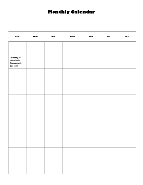 Free Download PDF Books, Monthly Blank Calendar Example Template