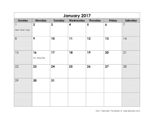 Free Download PDF Books, Printable Monthly Calendar Sample Template