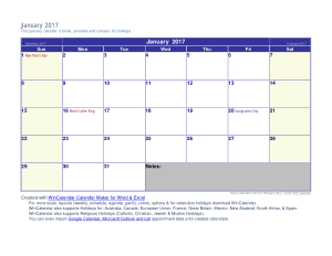 Free Download PDF Books, Printable Monthly Calendar With Holidays Template