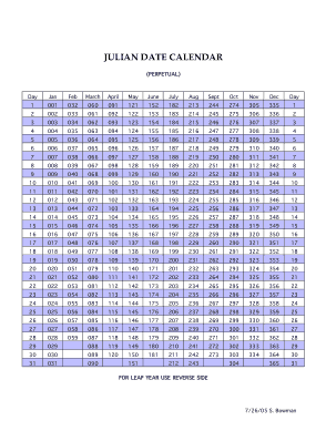 Julian Date Week Calendar Template Free Download | Free PDF Books