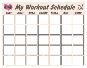 My Weekly Workout Calendar Template Free Download Free Pdf Books