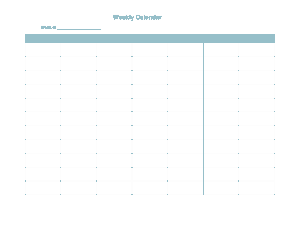 Free Download PDF Books, Sample Weekly Calendar Template