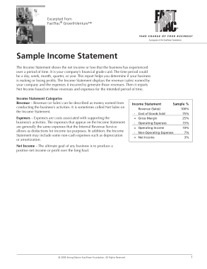Free Download PDF Books, Sample Income Statement Template