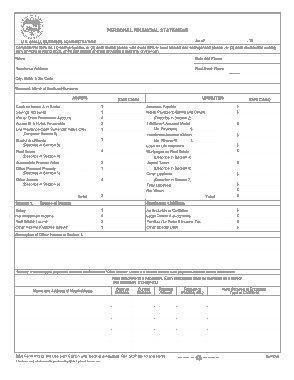 Free Download PDF Books, Personal Businss Financial Statement Form Template