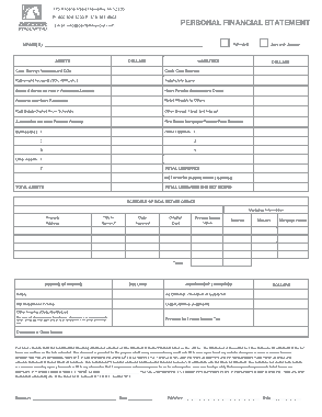 Free Download PDF Books, Personal Financial Statement Financial Form Template