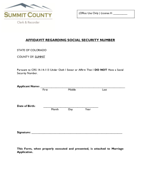 Free Download PDF Books, Affidavit Regarding Social Security Number Template