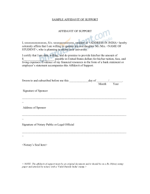 Free Download PDF Books, Sample Affidavit of Support Letter Template
