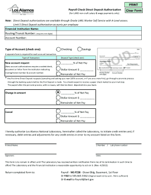 Free Download PDF Books, Blank Payroll Check Direct Deposit Authorization Template