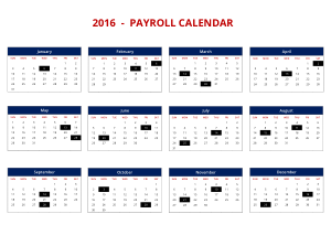 Free Download PDF Books, 2016 Payroll Calendar Template