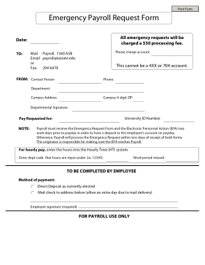 Free Download PDF Books, Emergency Payroll Request Form Template