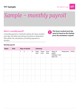 Free Download PDF Books, Sample Monthly Payroll Template