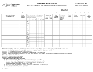 Free Download PDF Books, Sample Payroll Record for Farm Labor Template