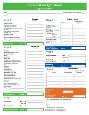 Free Download PDF Books, Personal Budget Balance Sheet Template