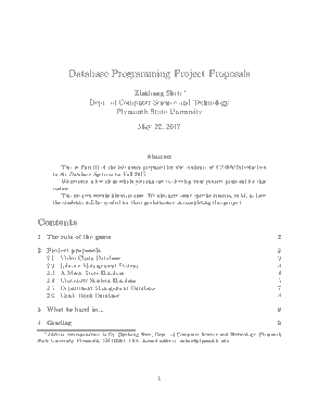 Free Download PDF Books, Database Programming Project Proposal Template
