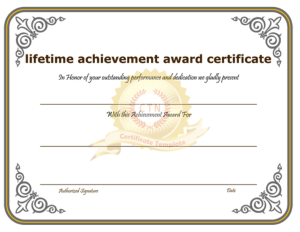 Free Download PDF Books, Lifetime Achievement Award Certificate Template