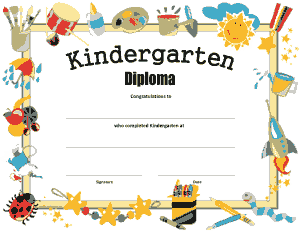 Free Download PDF Books, Kindergarten Graduation Diploma Certificate Template