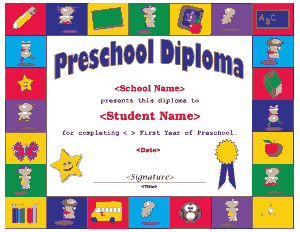 Free Download PDF Books, Sample Preschool Graduation Certificate Template