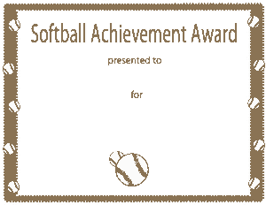 Free Download PDF Books, Softball Certificate of Achievement Template