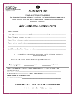 Free Download PDF Books, Gift Certificate Request Form Template