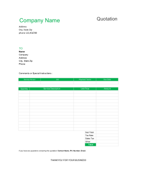 Free Download PDF Books, Company Repair Quotation Template