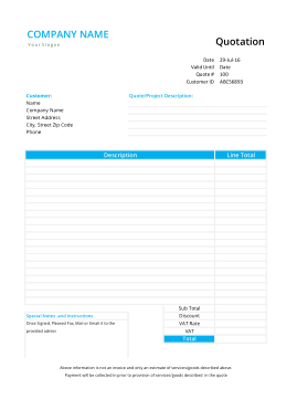 Free Download PDF Books, Quotation Form Template