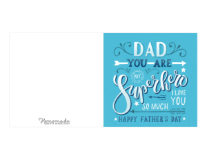 Free Download PDF Books, Fathers Day Cards Superhero Word Art Template