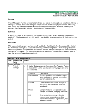 Free Download PDF Books, Project Risk Assessment Template