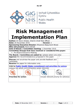 Free Download PDF Books, Risk Management and Implementation Plan Template