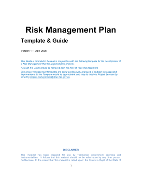 Free Download PDF Books, Risk Management Plan Guide Template