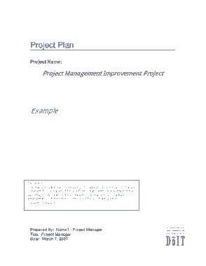 Free Download PDF Books, IT Project Management Improvement Plan Sample Template
