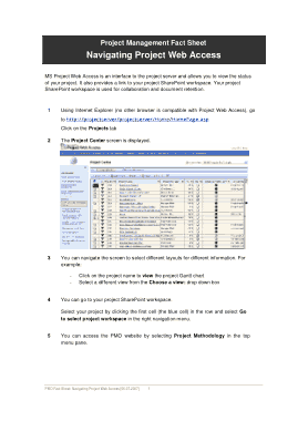 Free Download PDF Books, Navigating Project Management Fact Sheet Template