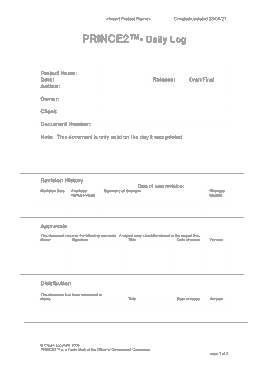 Free Download PDF Books, Project Management Daily Log Template