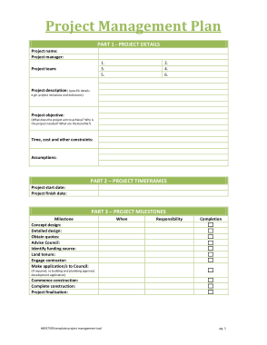 Free Download PDF Books, Project Management Plan Part1 Template