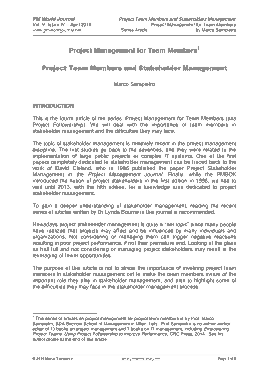 Free Download PDF Books, Project Team Members In Stakeholder Management Template