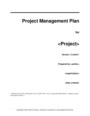 Free Download PDF Books, Standard Project Management Plan Template