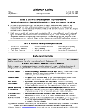 Free Download PDF Books, Professional Resume Construction Business Manager Template