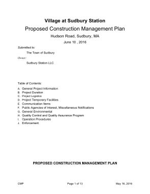 Free Download PDF Books, Proposed Construction Management Plan Template