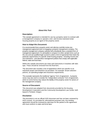 Free Download PDF Books, Property Management Agreement Contract Template
